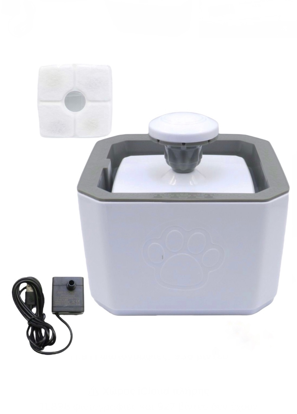 Pet Water Fountain Αυτόματη Ποτίστρα - Συντριβάνι Γάτας Γκρι 2.5lt